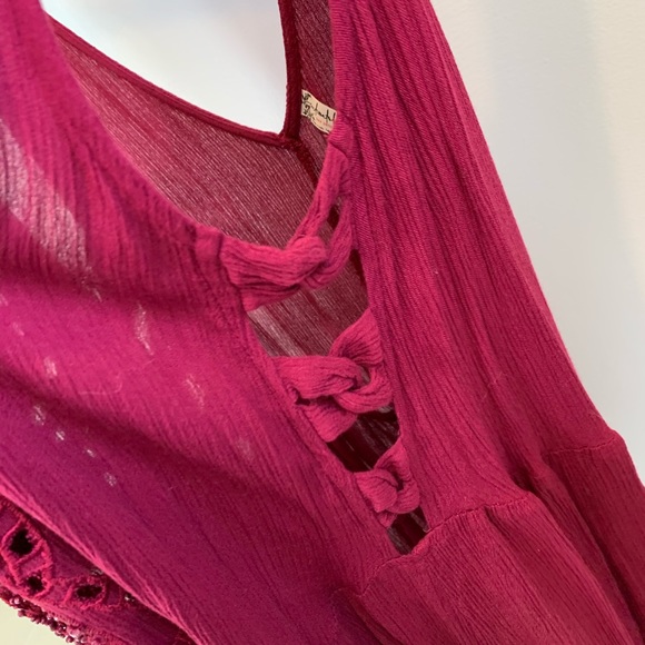 Free People Delphine Beaded Magenta Tunic/Dress - Picture 8 of 12